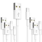 Kit 5 cabo usb dados turbo flexivel 1mt inova branco