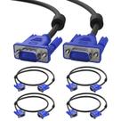 Kit 5 Cabo VGA para Monitor Projetor e PC 1.5M Alta Qualidade no Sinal Vídeo