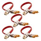 Kit 5 cabo y rca blindado vermelho 2 machos 1 femea e-tech para som automotivo Kit 5 cabo y rca blindado vermelho 2 machos 1 femea e-tech para som automotivo