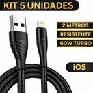 Kit 5 Cabos Carregador 2 Metros Lightning Original Inova