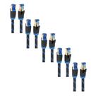 Kit 5 Cabos de Rede Cat8 patch cord RJ45 malha de nylon 1,5m