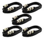 Kit 5 Cabos Microfone/dmx - Xlr/canon Balanceado 5 Metros