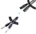 Kit 5 Cabos P10 X P10 3,05 metros ninja + 5 Cabos XLRF x XLRM 3,05 metros ninja