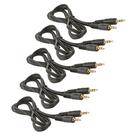 Kit 5 cabos p2 + p2st 2,0m preto