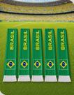 Kit 5 Cachecol Faixa Brasil Copa do Mundo 2026 Hexa Torcedor Verde com Franjas Futebol Oficial