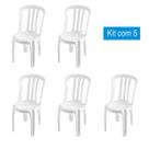 KIt 5 Cadeira de Plástico Branco gelo