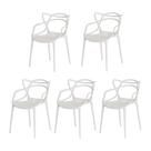 Kit 5 Cadeiras Allegra Branca Sala Cozinha Jantar