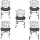 Kit 5 Cadeiras BERTOIA preta - Poltronas do Sul