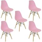 Kit 5 Cadeiras Charles Eames Eiffel Wood Design Varias Cores