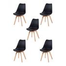 Kit 5 Cadeiras Charles Eames Leda Saarinen Preta Preto