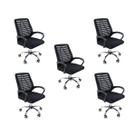 Kit 5 Cadeiras de Escritório Esteirinha Mesh Ergonômica