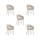 Kit 5 Cadeiras Jantar Marcela Nude Polipropileno Rivatti