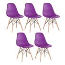 Kit 5 Cadeiras Laráz Eames Eiffel DSW - Roxo