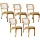 Kit 5 Cadeiras Para Sala De Jantar Estofada E Tela Mariah L02 material sintético Fendi
