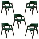 Kit 5 Cadeiras Sala de Jantar e Jogos Carteados Madeira Maciça Poker Veludo Verde/Capuccino G42 - Gran Belo Kit 5 Cadeiras Sala de Jantar e Jogos Carteados Madeira Maciça Poker Veludo Verde/Capuccino G42 - Gran Belo