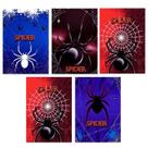 Kit 5 Caderno Aranha Brochurão Capa Dura 96 Folhas Costurado