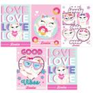 Kit 5 Caderno Gata Marie Tam Grande Brochurão Capa Dura