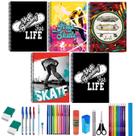 Kit 5 Caderno Grande Skate Capa Dura 96 Folhas 38 Itens Kit 5 Caderno Grande Skate Capa Dura 96 Folhas 38 Itens