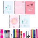 Kit 5 Caderno Power Girl Capa Dura 80 Folhas Arame+ 40Itens Kit 5 Caderno Power Girl Capa Dura 80 Folhas Arame+ 40Itens