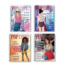 Kit 5 Caderno Universitário Feminino Espiral Capa Dura 200 Folha 10 Matéria