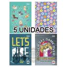 Kit 5 Cadernos Brochurão 80 Folhas Pepper Sortidas Capa Dura Materiais Escolares 152392-5