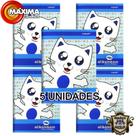 Kit 5 Cadernos Brochurão 80 Folhas S/Pauta Alibombom Capa Dura Desenho Materiais Escolares 117738-5