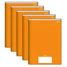 Kit 5 Cadernos Brochurao Capa Dura Stiff 96fls Laranja Jandaia