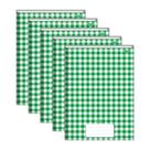 Kit 5 Cadernos Brochurao Capa Dura Stiff 96fls Xadrez Verde