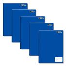 Kit 5 Cadernos de brochura Grande 96 folhas 200x275mm Azul