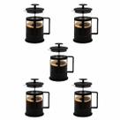 Kit 5 Cafeteiras Prensa Francesa 350ml Manual Vidro Café da Manhã Leite Cremeira Chá Cafeteria Escritório Mesa Posta Hotel Pousada Cozinha