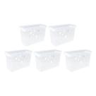 Kit 5 Caixa arquivo DelloColor sem pasta suspensa multiuso Transparente