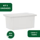 Kit 5 Caixa Frigorifica Com Tampa Multiuso Pro 5l