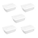 Kit 5 Caixa Plástica Empilhável 24,5 Litros Com Tampa Branca Plasvale