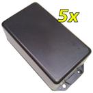 Kit 5 Caixa Plástica para Montagem de Eletrônico Circuito Arduino 83x48x28 com aba x080