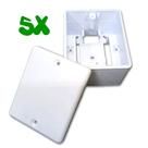 Kit 5 Caixa Sobrepor Sistema X com Placa Cega p/ Cftv Balun Passagem Câmera