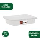 Kit 5 Caixas Alimentícia com Tampa 6 litros Frigorífica Multiuso Para Resfriamento Empilhar
