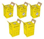 Kit 5- Caixas Coletora De Materiais Perfurocortantes - 3 Litros