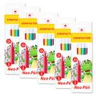 Kit 5 caixas de canetinha Gigante Neo-Pen Compactor 2.0 com 6 cores