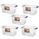 Kit 5 Caixas Organizadora Alta Transparente 8L Tampa e Trava