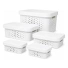 Kit 5 Caixas Organizadora com Tampa Plastico Premium 2,6 6 11 17 Litros Kit 5 Caixas Organizadora com Tampa Plastico Premium 2,6 6 11 17 Litros