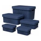 Kit 5 Caixas Organizadora com Tampa Plastico Premium 2,6 6 11 17 Litros Kit 5 Caixas Organizadora com Tampa Plastico Premium 2,6 6 11 17 Litros