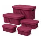 Kit 5 Caixas Organizadora com Tampa Plastico Premium 2,6 6 11 17 Litros Kit 5 Caixas Organizadora com Tampa Plastico Premium 2,6 6 11 17 Litros