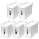 Kit 5 Caixas Organizadoras 16,5L Estreita Alta Plástica Ordene Radical Multiuso Transparente