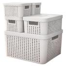 Kit 5 Caixas Organizadoras com Tampa 2 Litros 4,5 Litros 17 Litros Cesto Grande Kit 5 Caixas Organizadoras com Tampa 2 Litros 4,5 Litros 17 Litros Cesto Grande