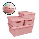 Kit 5 caixas organizadoras de juta 1.8l 5l 15l rose jaguar r.31214