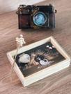 Kit 5 Caixas para Fotos 15x21cm em Madeira Pinus e Acrílico