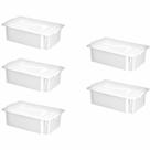 Kit 5 Caixas Plásticas Gourmet 17L com Tampa Branca Santana