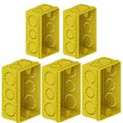 Kit 5 Caixinha Luz Elétrica De Embutir Retangular PVC Amarela Para Instalações Elétricas 2”x4 Tigre