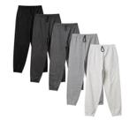 Kit 5 Calças de Moletom Masculino do cinza claro até preto