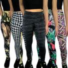 Kit 5 Calças Femininas Legging Justas Cós Cintura Alta Estampas Sortidas Suplex PP ao Plus Size